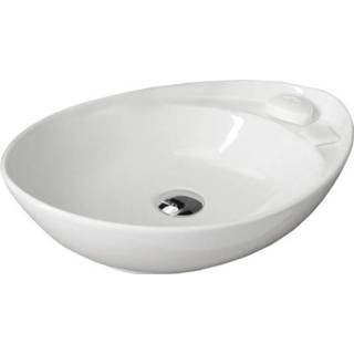 👉 Waskom wit keramiek ovaal beverly Opbouw Sapho 56x17x37 cm 8590913856266