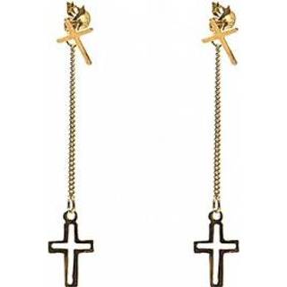 Goud zilver Gold Plated Silver Hanging Cross van Karma