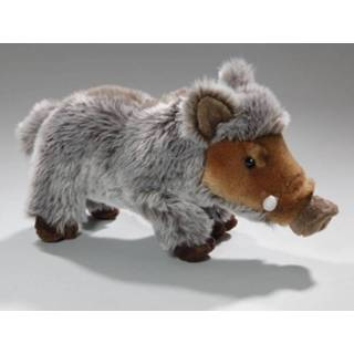 👉 Knuffel bruin grijze pluche kinderen bruin/grijze wilde zwijnen 24 cm speelgoed