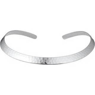 👉 Halsketting zilver Gehamerde Structuur Spang Collier van
