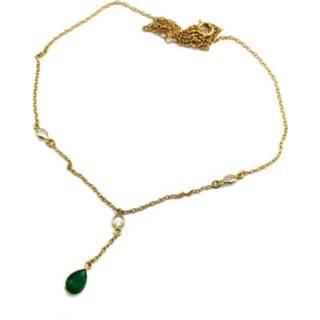 👉 Oorhanger natuursteen active goudkleurige Oorhangers met Emerald van Sujasa