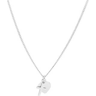 👉 Halsketting zilveren rhodium dame active Collier met Hart en Kruis