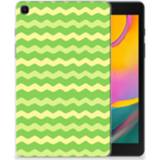 👉 Donkergroen Samsung Galaxy Tab A 8.0 (2019) Hippe Hoes Waves Green 8720091986107