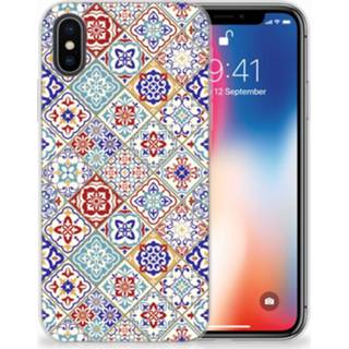 👉 X XS Apple iPhone | Uniek TPU Hoesje Tiles Color 8720091996212