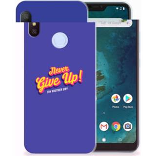 Siliconen hoesje Xiaomi Mi A2 Lite met naam Never Give Up 8720091907331