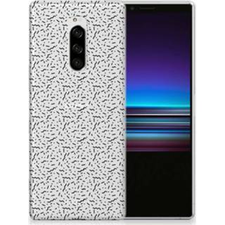 Roze Sony Xperia 1 Uniek TPU Hoesje Waves Pink 8720091248274
