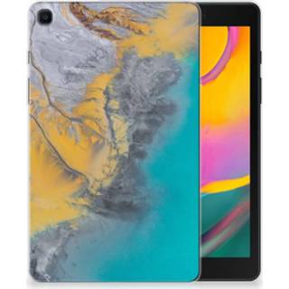 👉 Blauw goud Samsung Galaxy Tab A 8.0 (2019) Tablet Back Cover Marble Blue Gold 8720091917989