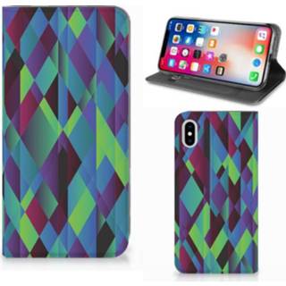 👉 Apple iPhone Xs Max Stand Case Abstract Green Blue