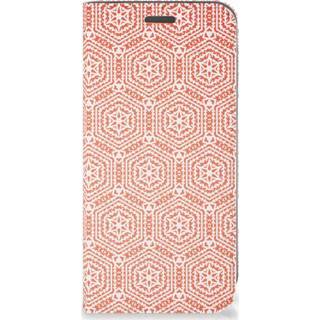 👉 Oranje Motorola Moto E5 Play Hoesje met Magneet Pattern Orange 8720091933637