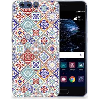 Huawei P10 Plus TPU Siliconen Hoesje Tiles Color