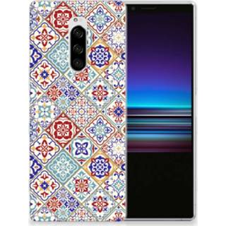 👉 Siliconen hoesje Sony Xperia 1 TPU Tiles Color 8720091980211