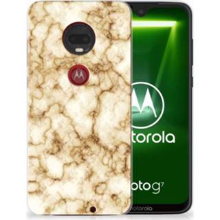 👉 Motorola Moto G7 | G7 Plus TPU Siliconen Hoesje Marmer Goud