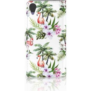 👉 Telefoon hoes HTC Desire 628 Telefoonhoesje met Pasjes Flamingo Palms 8718894606537