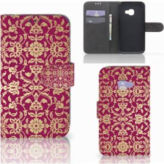 👉 Portemonnee roze Wallet Case Samsung Galaxy Xcover 4 | 4s Barok Pink 8718894929704