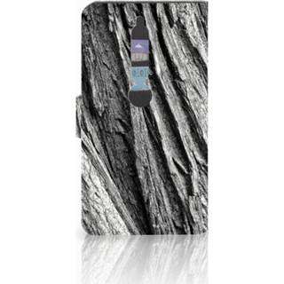 👉 Boom schors grijs Book Style Case Nokia 6.1 (2018) Boomschors 8718894941140