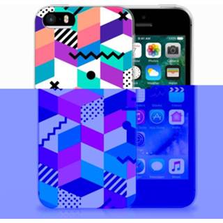 👉 Houten blok Apple iPhone SE | 5S TPU Hoesje Blokken Kleurrijk 8718894949894