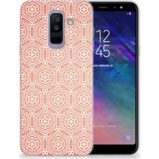 👉 Oranje Samsung Galaxy A6 Plus (2018) TPU bumper Pattern Orange 8718894955536