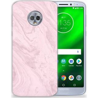 Siliconen hoesje roze Motorola Moto G6 Plus TPU Marble Pink 8718894963401