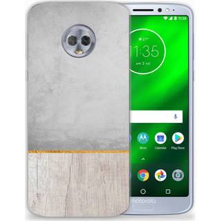 👉 Bumper hoesje Motorola Moto G6 Plus Wood Concrete 8718894647059