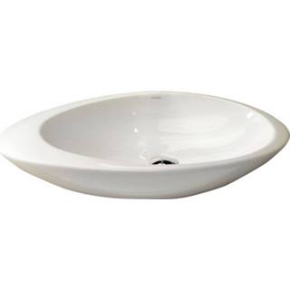 👉 Waskom wit keramiek ovaal zonder waste gocce Opbouw Sapho 74x42x12 cm 8590913872532
