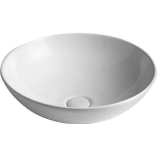 👉 Waskom wit keramiek rond zonder waste dimp Sapho 46x46x15 8590913856297