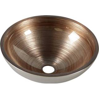 👉 Waskom koper glas rond zonder waste murano Sapho 40x14 cm 8590913867699