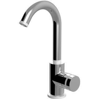👉 Wastafelkraan chroom mengkraan met clickwaste giulini opbouw knop keramisch standaard perlator Sanimex Eenknops Draaibare Uitloop Pop Up 8029270189835