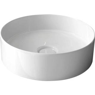 👉 Waskom wit keramiek rond met trekwaste storm Sapho 40.5x12 cm (incl waste) 8590913872136