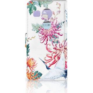👉 Telefoon hoes LG Nexus 5X Telefoonhoesje met Pasjes Bird Flowers 8718894662540