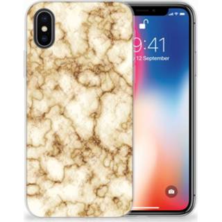 👉 Marmer goud x XS Apple iPhone | Uniek TPU Hoesje 8718894665718