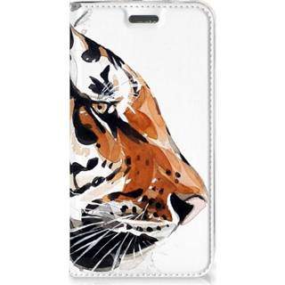 👉 Bookcase Motorola Moto C Plus Watercolor Tiger 8718894667217