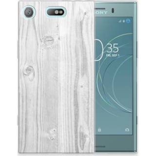 👉 Wit Sony Xperia XZ1 Compact TPU Case White Flowers 8718894975091