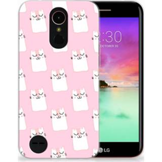 👉 Siliconen hoesje roze LG K10 2017 TPU Marble Pink 8718894762479