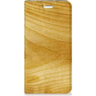 👉 Portemonnee hout Huawei Y5 2 | Y6 Compact Book Wallet Case Licht 8718894674048