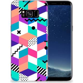 👉 Houten blok Samsung Galaxy S8 TPU Hoesje Blokken Kleurrijk 8718894689059