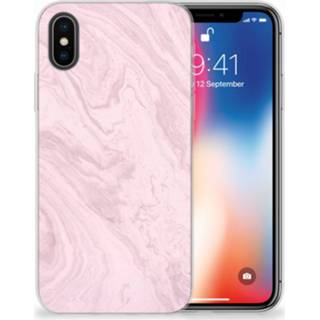 👉 Siliconen hoesje XS x roze Apple iPhone | TPU Marble Pink 8718894707098