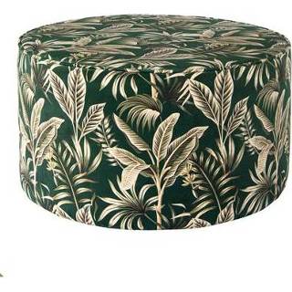 👉 Poef polyester groen Woood Sara Botanical 8714713099818