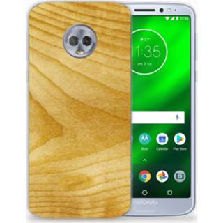 👉 Bumper hoesje hout Motorola Moto G6 Plus Licht 8718894717431