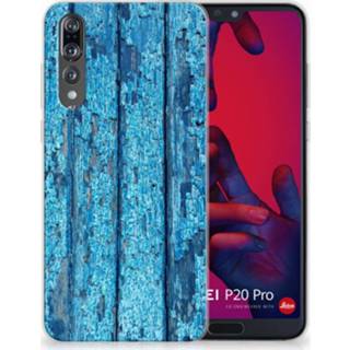 👉 Blauw Huawei P20 Pro Uniek TPU Hoesje Wood Blue 8718894725665