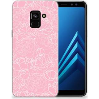 👉 Siliconen hoesje roze Samsung Galaxy A8 (2018) TPU Marble Pink 8718894883877