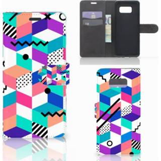 👉 Houten blok Samsung Galaxy S8 Plus Bookcase Blokken Kleurrijk 8718894751589