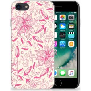 👉 Roze Apple iPhone 7 | 8 TPU Case Pink Flowers 8718894764510