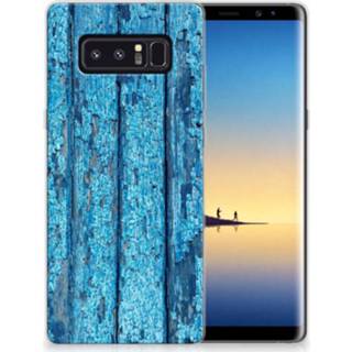 👉 Bumper hoesje blauw Samsung Galaxy Note 8 Wood Blue 8718894798942