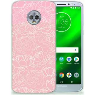 👉 Wit Motorola Moto G6 Plus TPU Case White Flowers 8718894830628