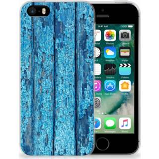 👉 Bumper hoesje blauw Apple iPhone SE | 5S Wood Blue 8718894891469