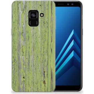 👉 Bumper hoesje donkergroen Samsung Galaxy A8 (2018) Green Wood 8718894905470