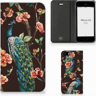 👉 IPhone SE|5S|5 Hoesje maken Pauw met Bloemen 8718894908396