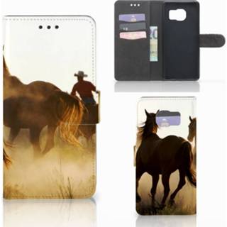 👉 Telefoon hoes Samsung Galaxy S7 Edge Telefoonhoesje met Pasjes Design Cowboy 8718894221655