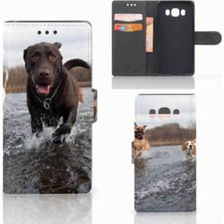 👉 Telefoon hoes Samsung Galaxy J5 2016 Telefoonhoesje met Pasjes Honden Labrador 8718894230909