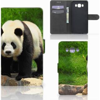 👉 Telefoon hoes Samsung Galaxy J7 2016 Telefoonhoesje met Pasjes Panda 8718894231463